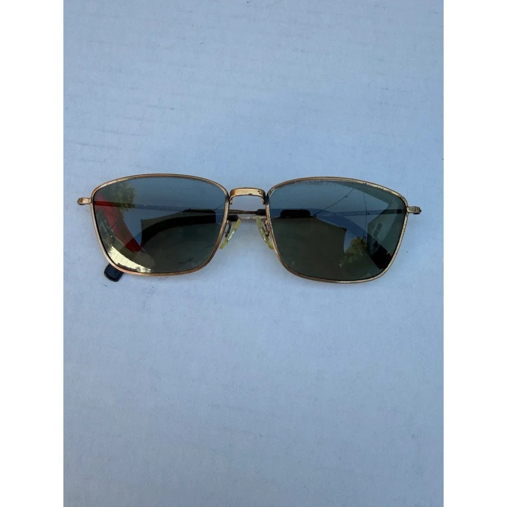 Vintage Cool-Ray Polaroid 98A Sunglasses Gold Tone Metal Frame Green Polarized